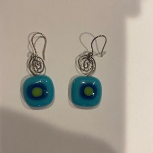 Fused glass earrings